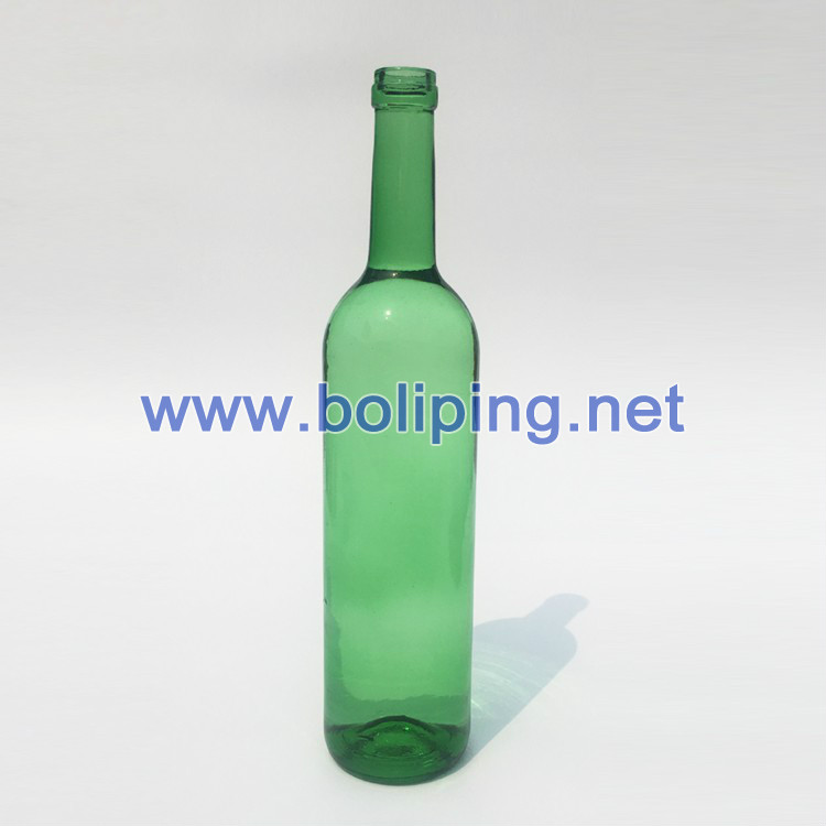 750ml木塞口绿色红酒瓶